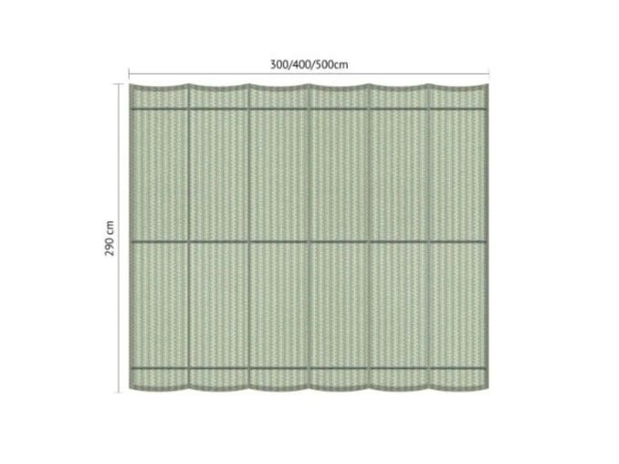 Harmonicadoek 290 x 300 cm Olijfgroen - Afbeelding 1
